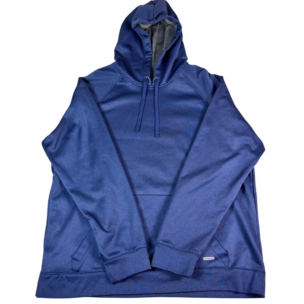 Tek Gear Training Mens XXL Navy Blue Performance Fleece Hoodie Sweatshirt Raglan